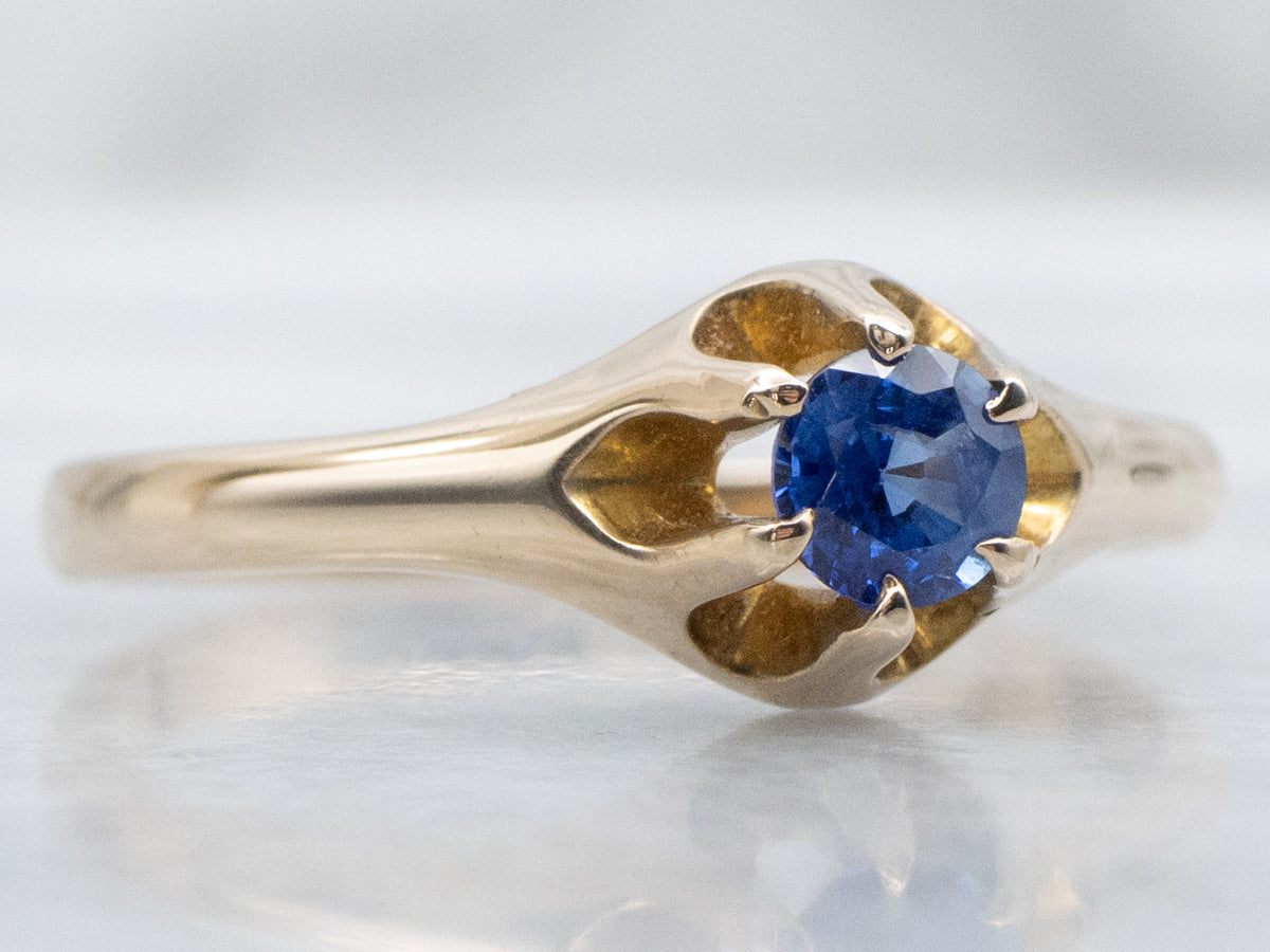 Victorian Purple-Sapphire Belcher Ring