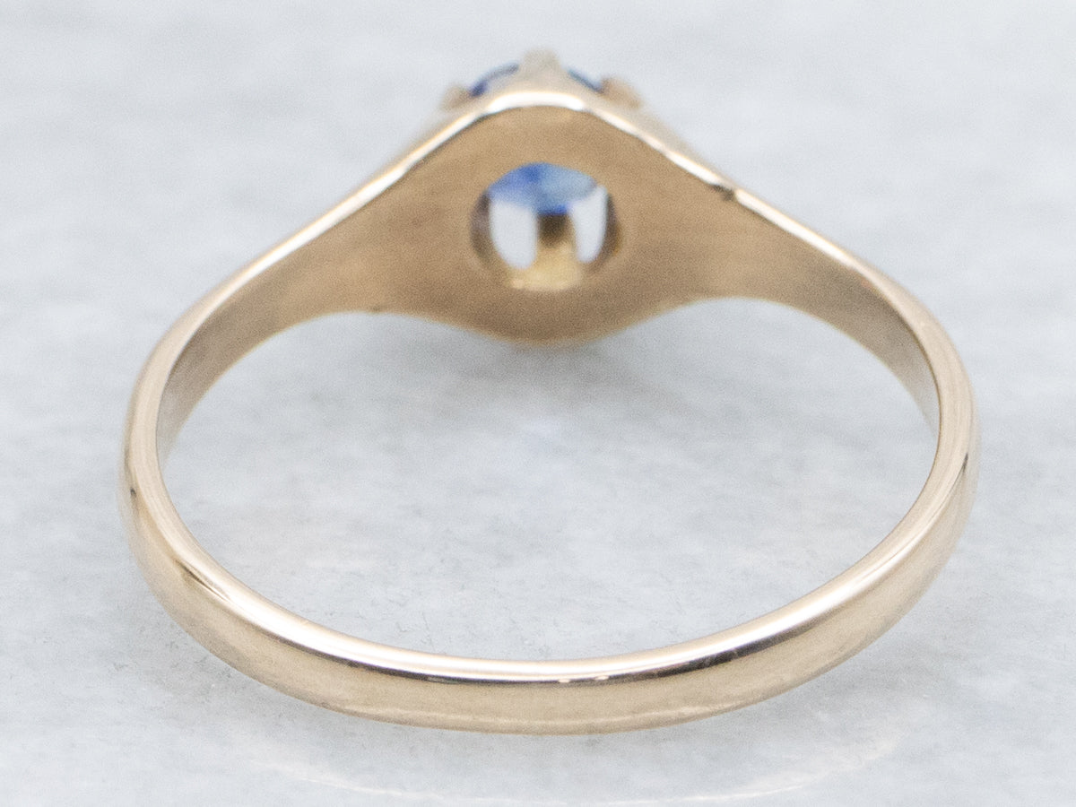 Victorian Purple-Sapphire Belcher Ring