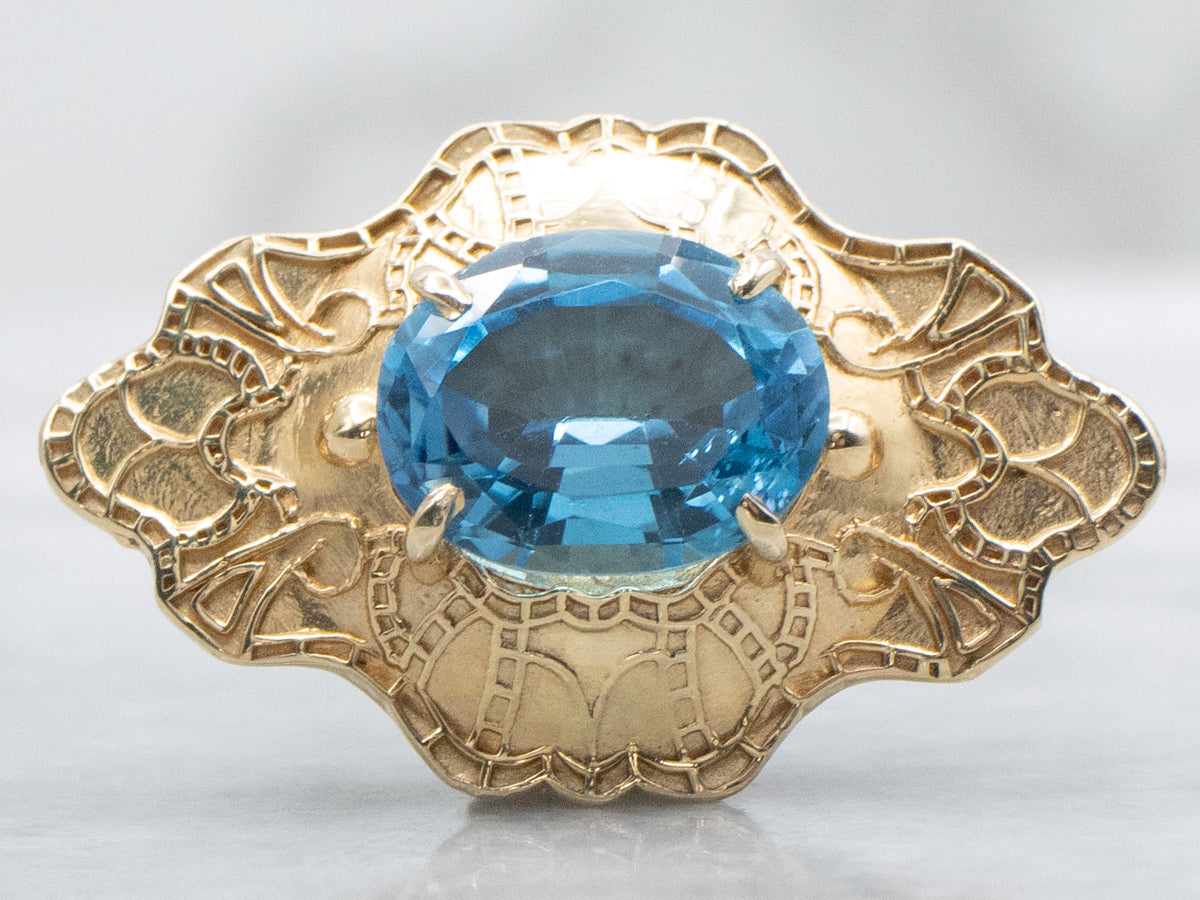 Colgante deslizante adornado con topacio azul