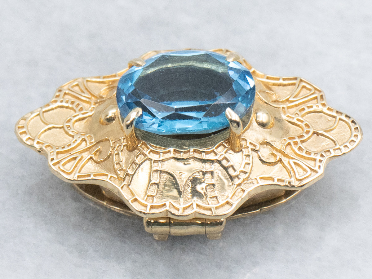 Colgante deslizante adornado con topacio azul