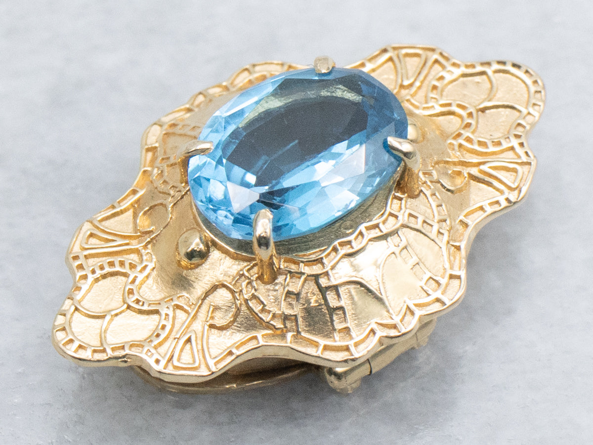 Colgante deslizante adornado con topacio azul