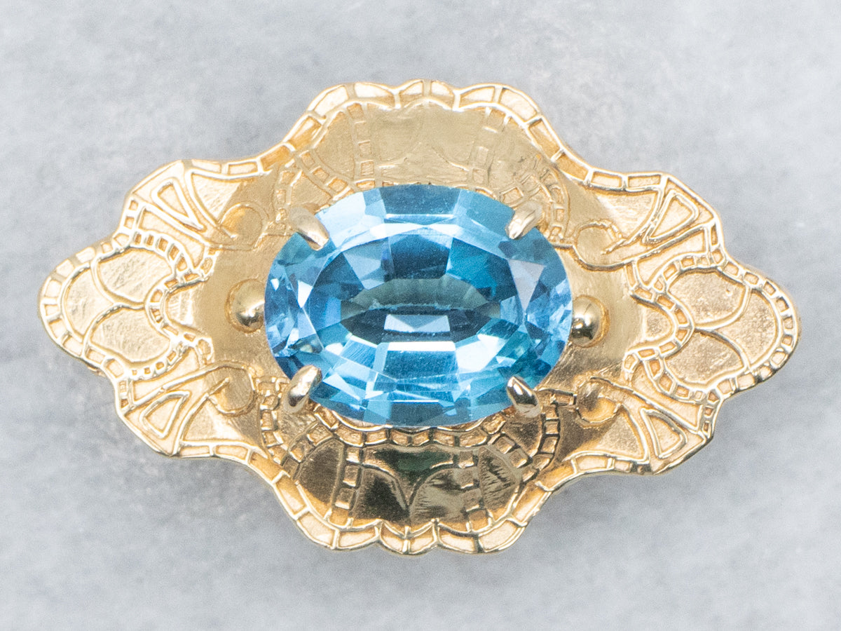 Colgante deslizante adornado con topacio azul