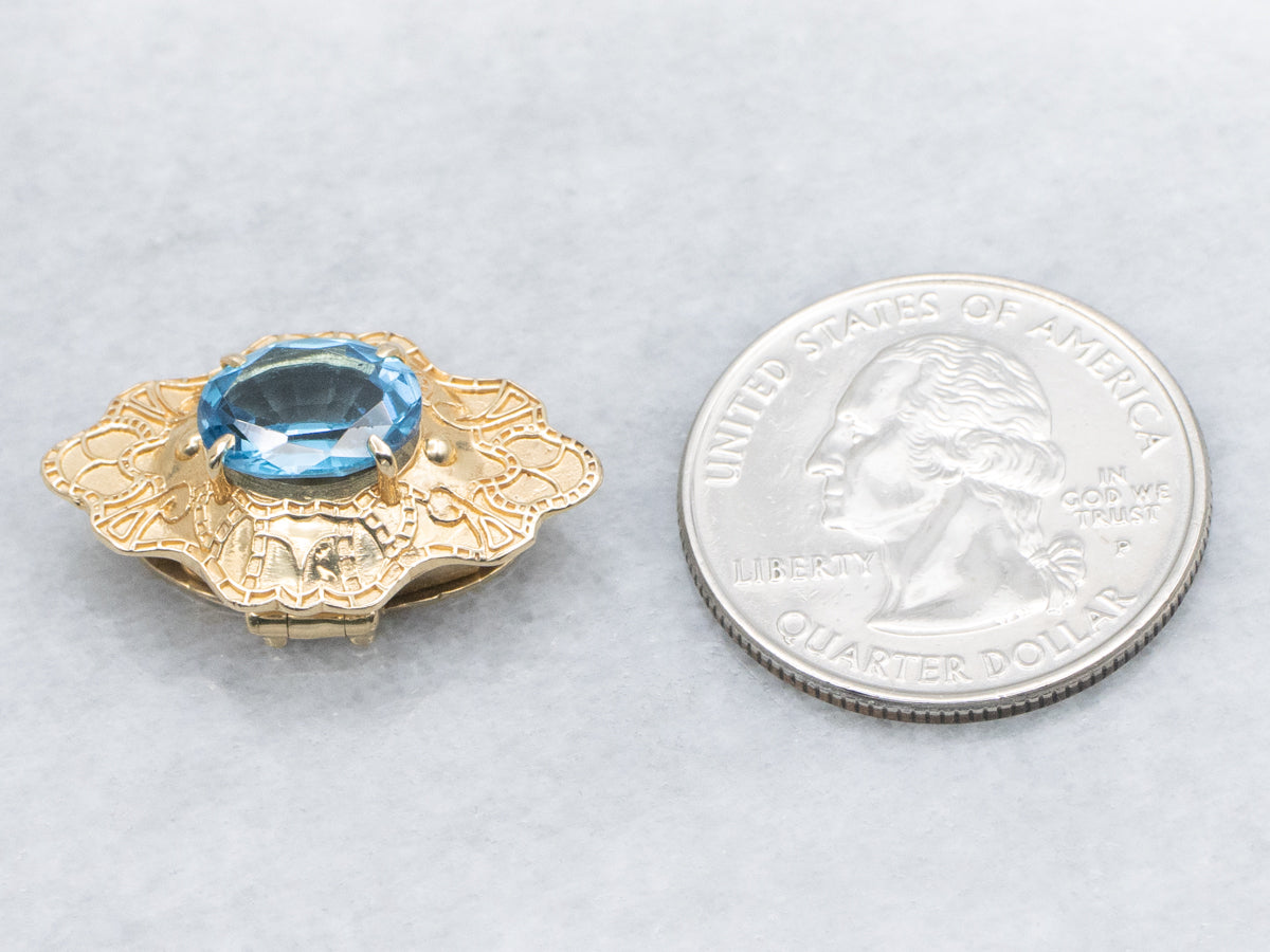 Colgante deslizante adornado con topacio azul