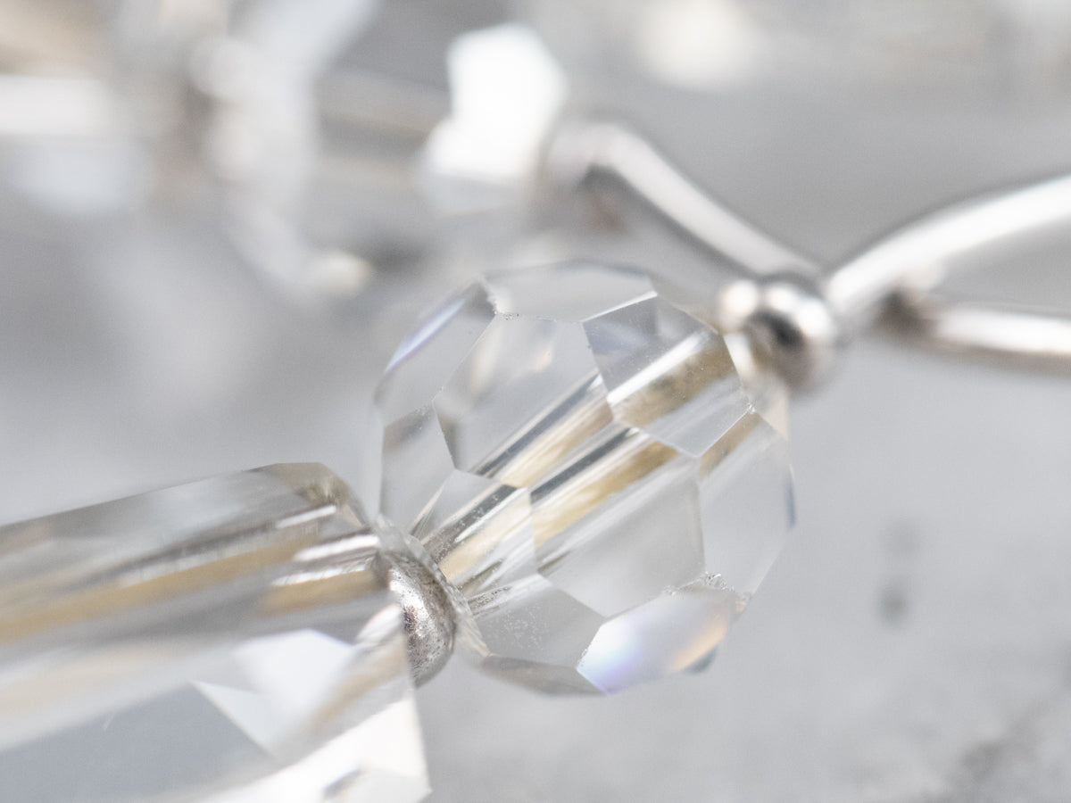 Champagne and White Crystal Beaded Necklace