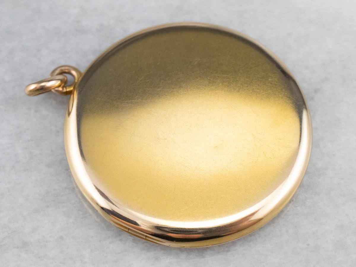 Medallón con monograma "MPG" victoriano de oro florecido