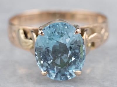 Victorian Blue Topaz Solitaire Ring