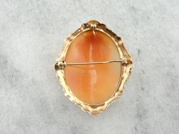 Exquisite Cameo with Flower Shoulder Brooch or Pendant