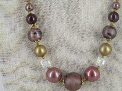 Round And Faceted Bead Necklace