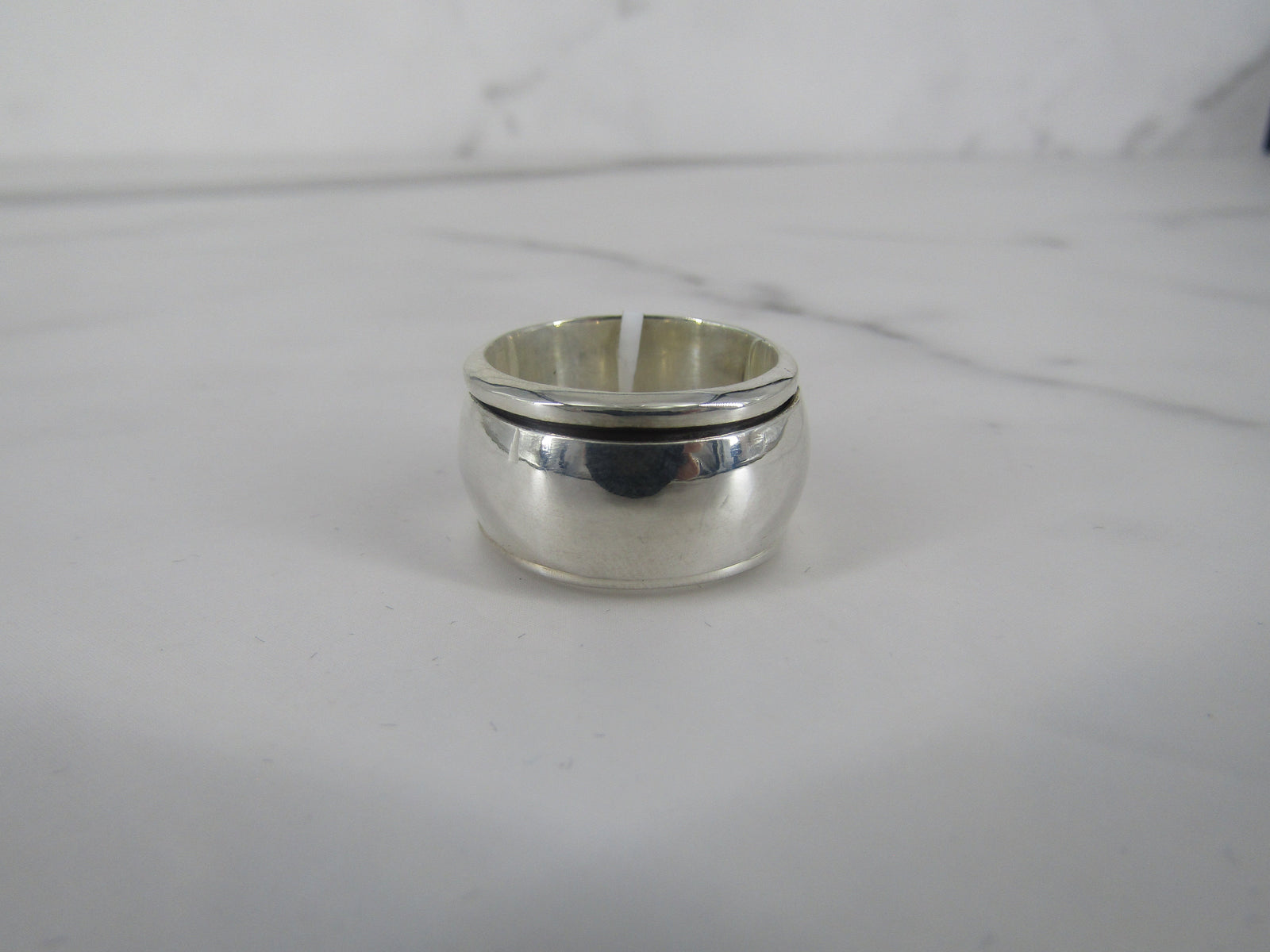 Thick Silver Spinner Band Ring
