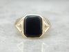 Traditional Yellow Gold and Onyx Mens Ring