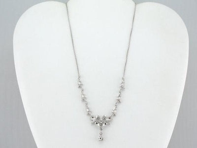 Diamonds and Flowers 18K White Gold Necklace