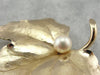 Maple Leaf Brooch with Pearl Center
