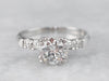 Retro Era Round Brilliant GIA Diamond Engagement Ring