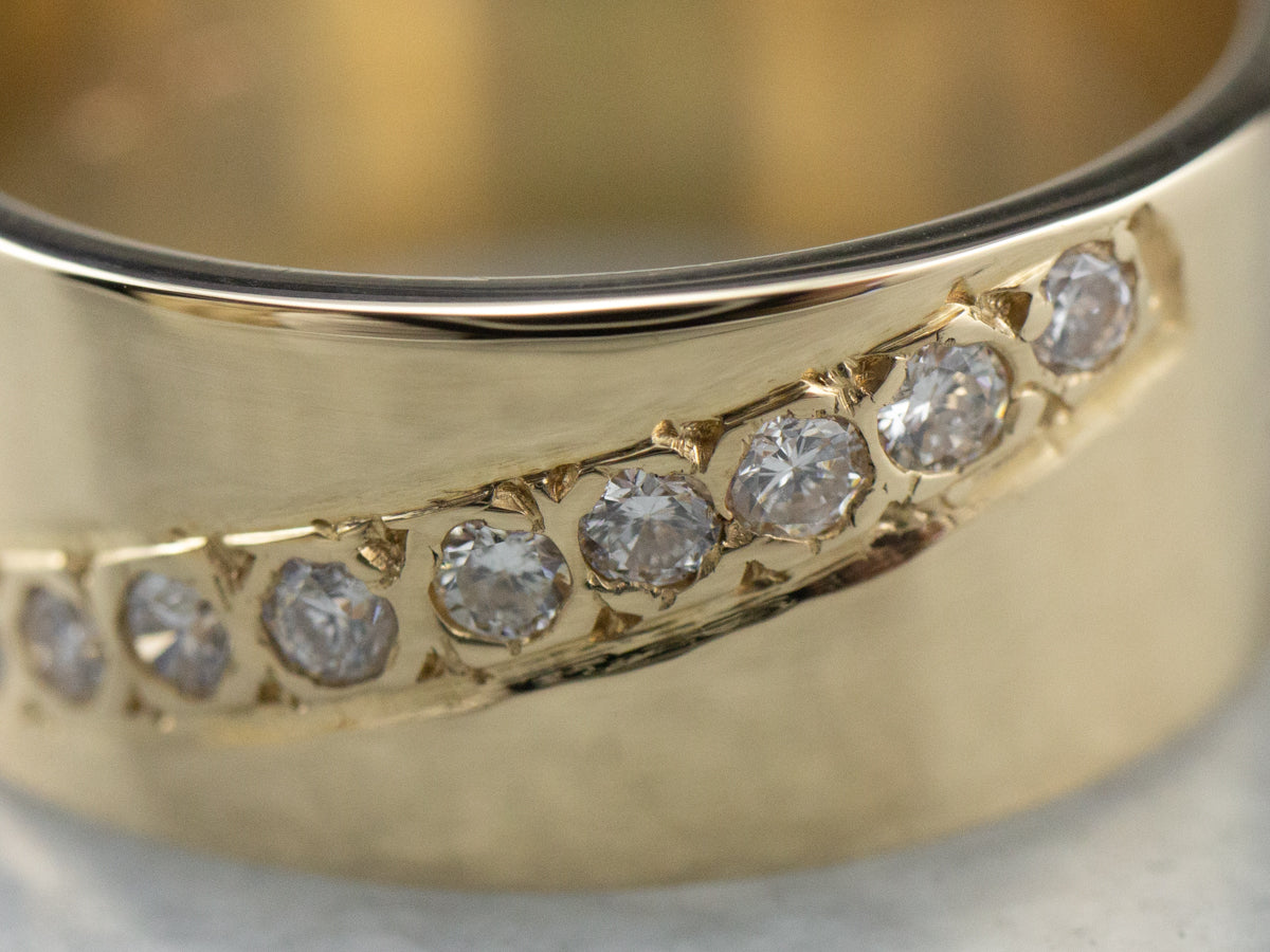 Wide Gold Diamond Band