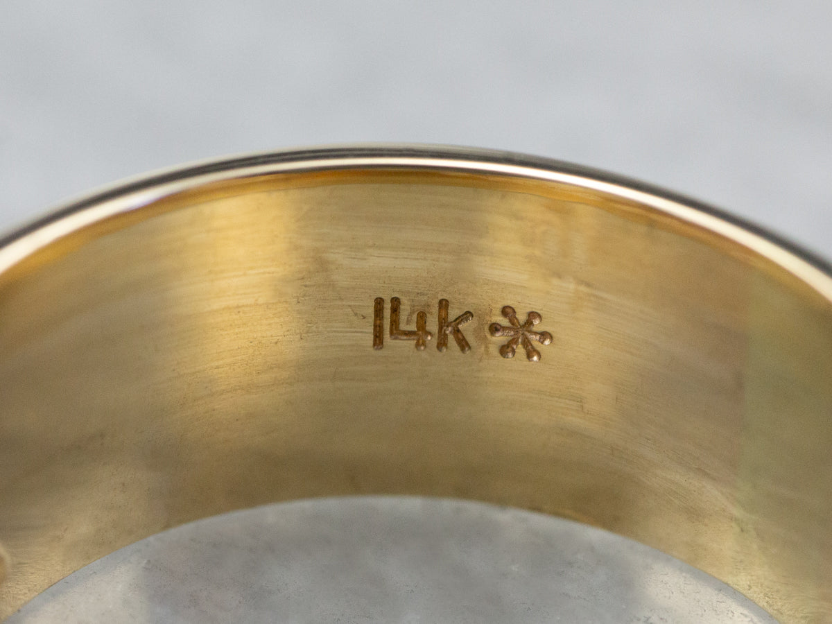 Wide Gold Diamond Band