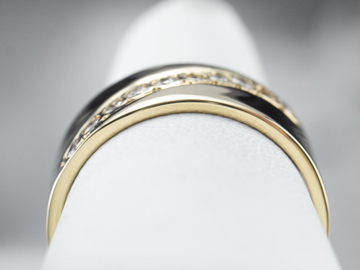 Wide Gold Diamond Band