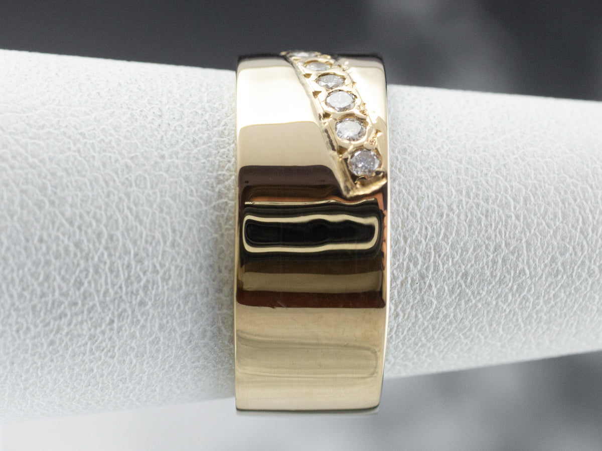 Wide Gold Diamond Band