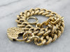 Victorian Chased Heart Lock Gold Chain Bracelet