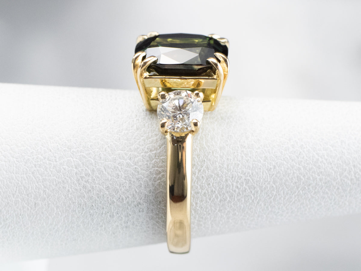 Rare Natural Alexandrite and Diamond Ring