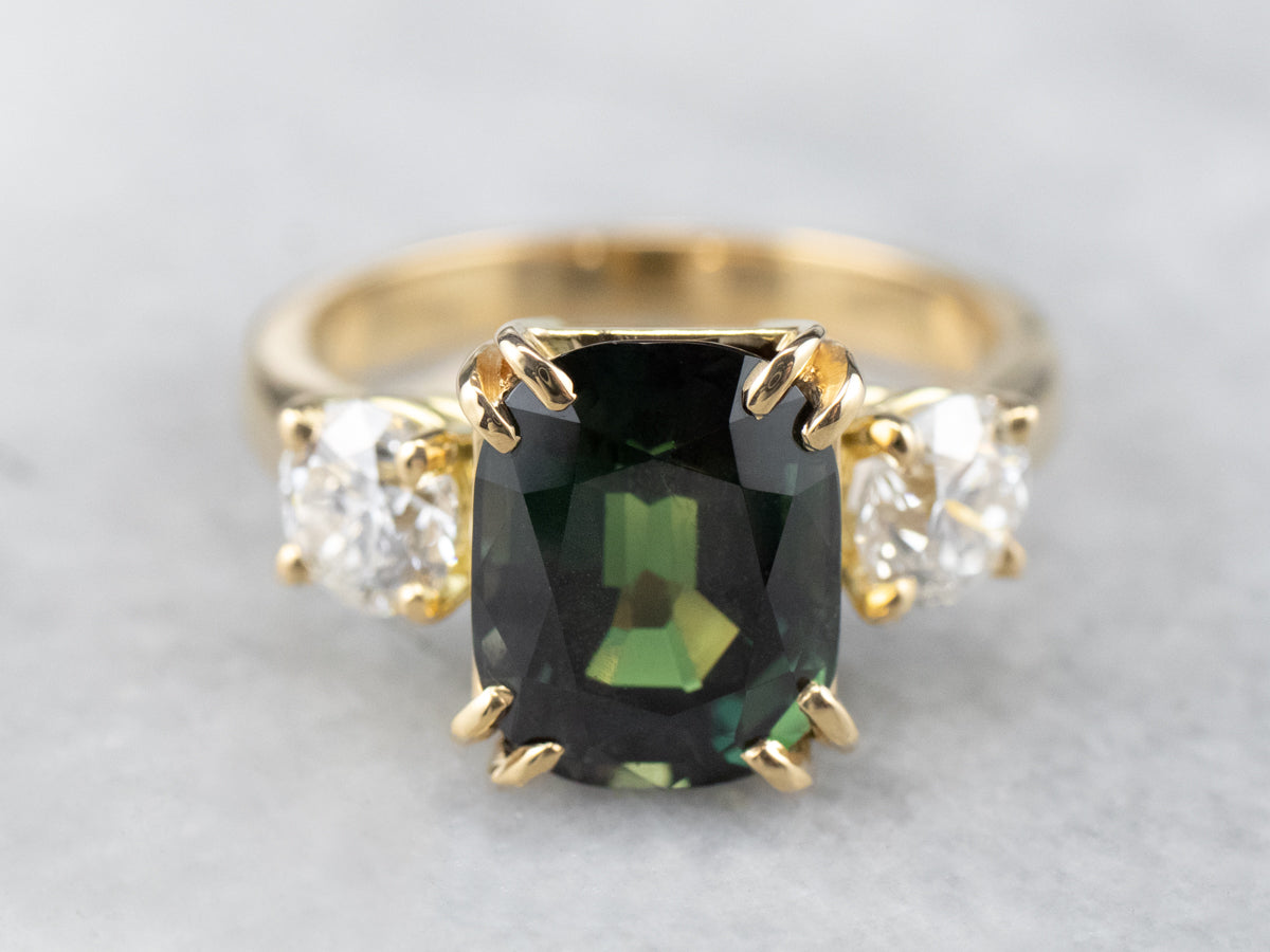 Rare Natural Alexandrite and Diamond Ring