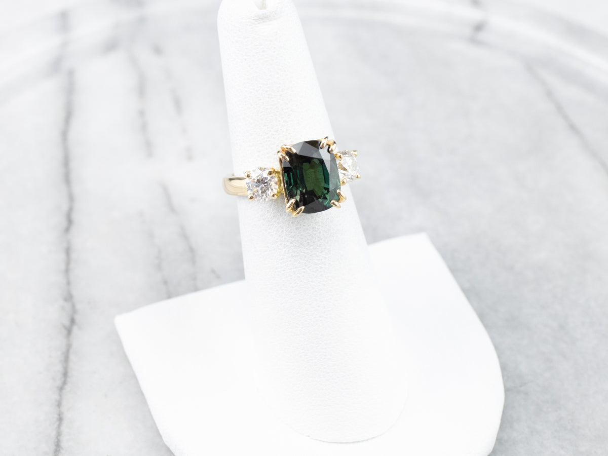 Rare Natural Alexandrite and Diamond Ring