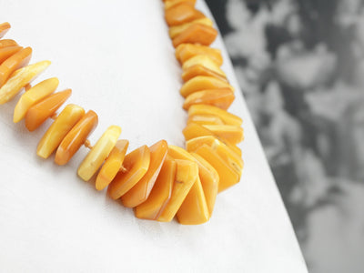 Graduated Chunky Amber Beaded Necklace