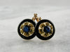 Floral Sapphire Gold Drop Earrings
