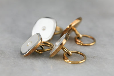 Antique Mother of Pearl Tuxedo Shirt Studs