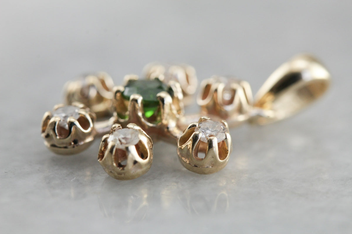 Demantoid Garnet Snowflake Pendant