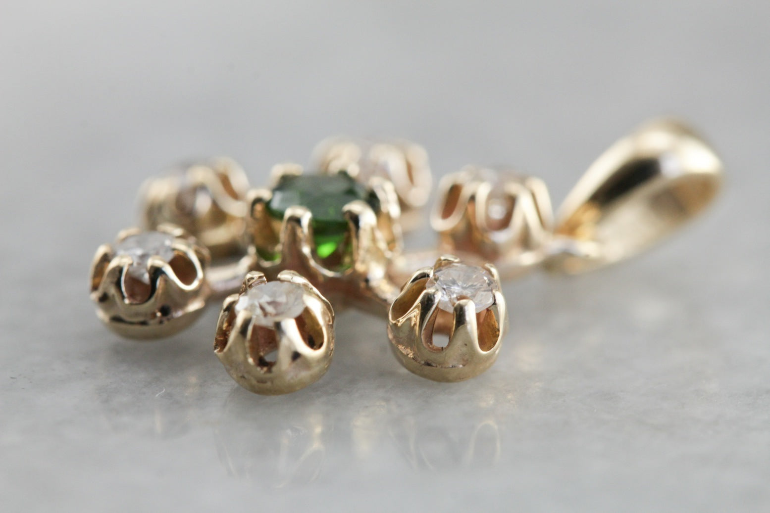 Demantoid Garnet Snowflake Pendant