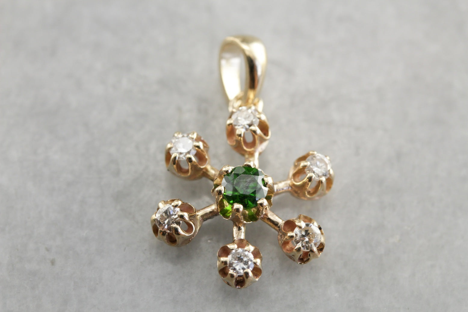 Demantoid Garnet Snowflake Pendant