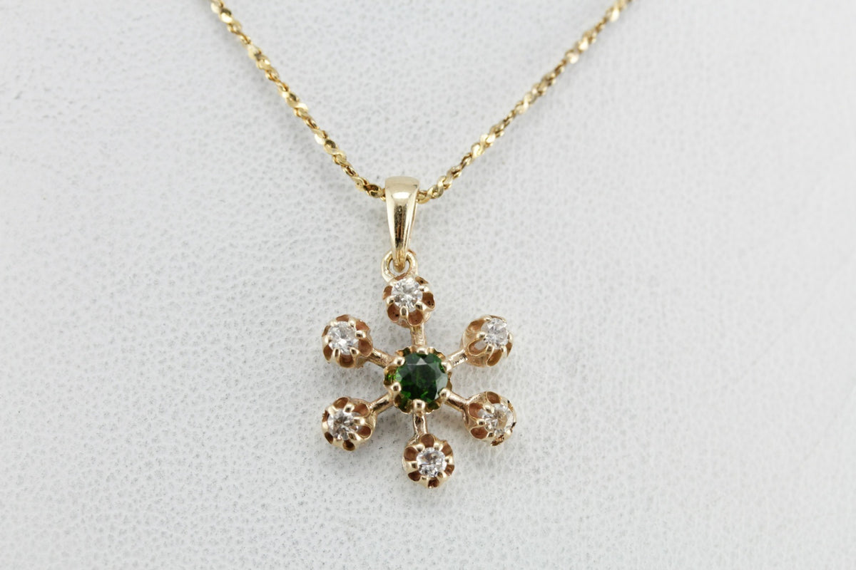 Demantoid Garnet Snowflake Pendant
