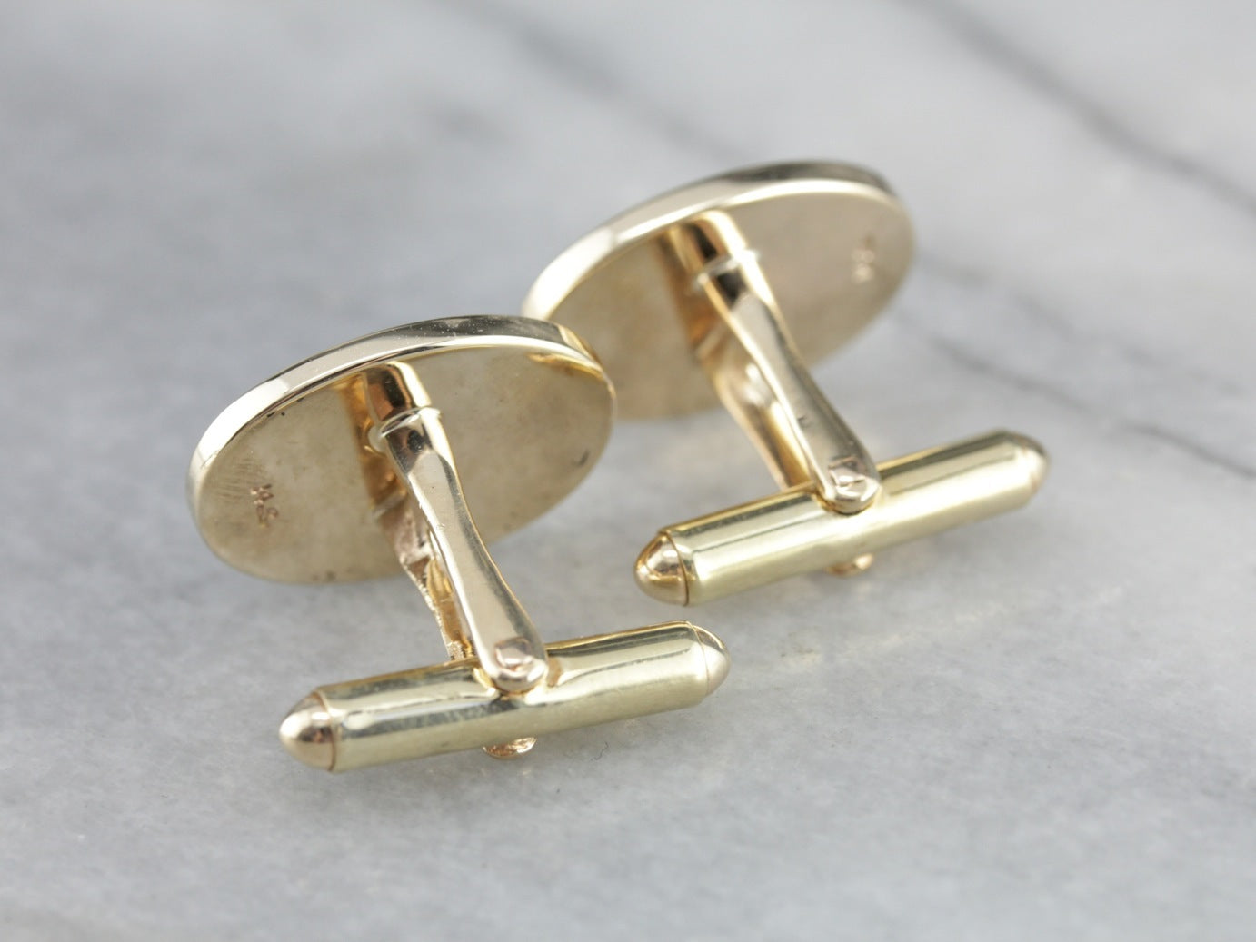 Heavy Polished Yellow Gold Cufflinks