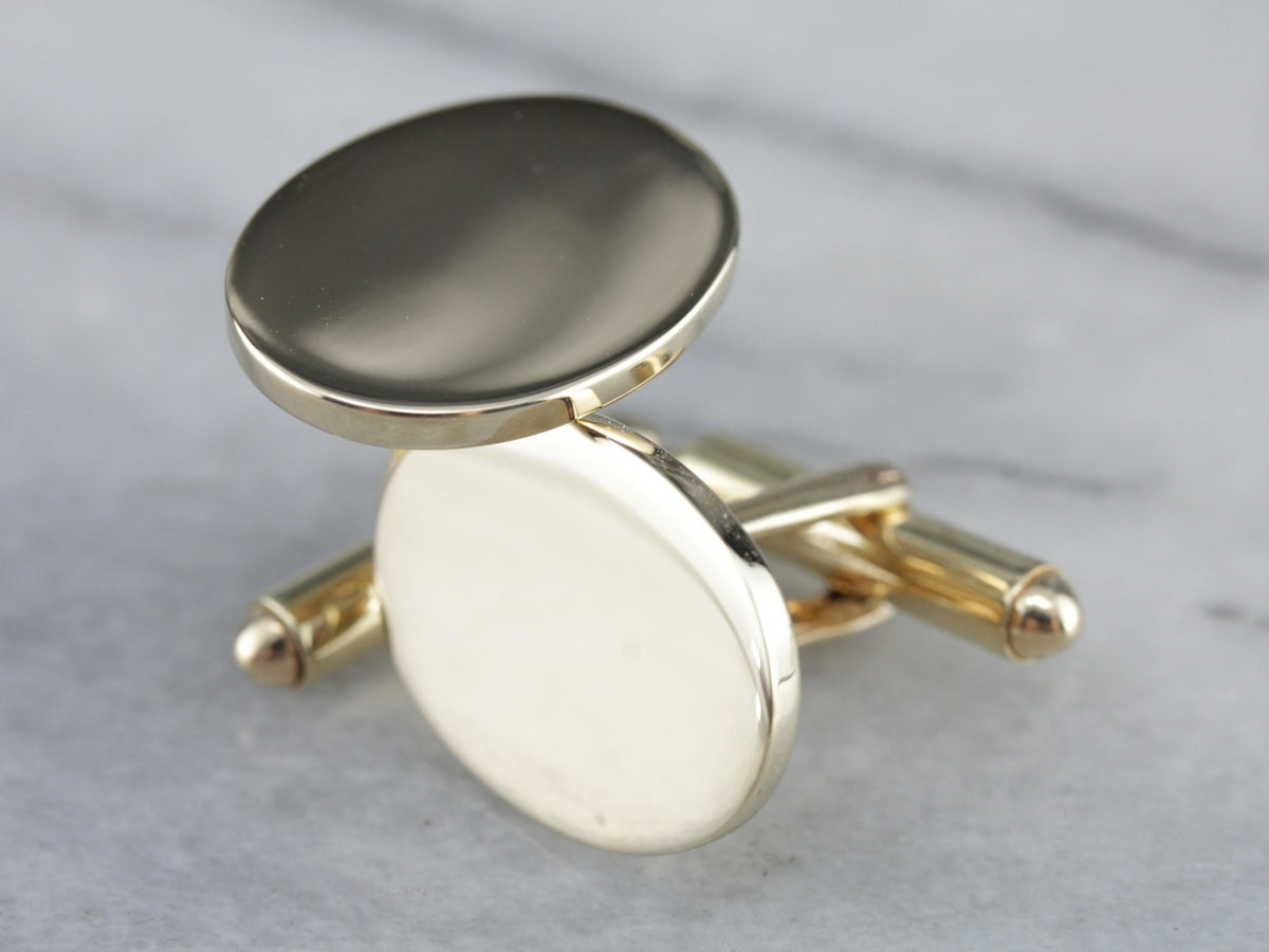 Heavy Polished Yellow Gold Cufflinks