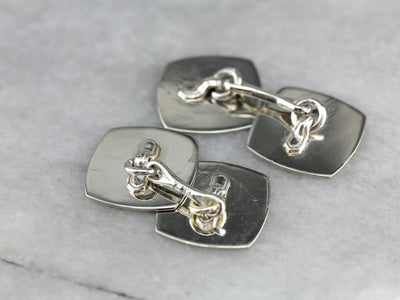 Antique Gold Cufflinks with Etched Art Deco Motif