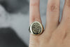 Antique Green Gold "BEA" Signet Ring