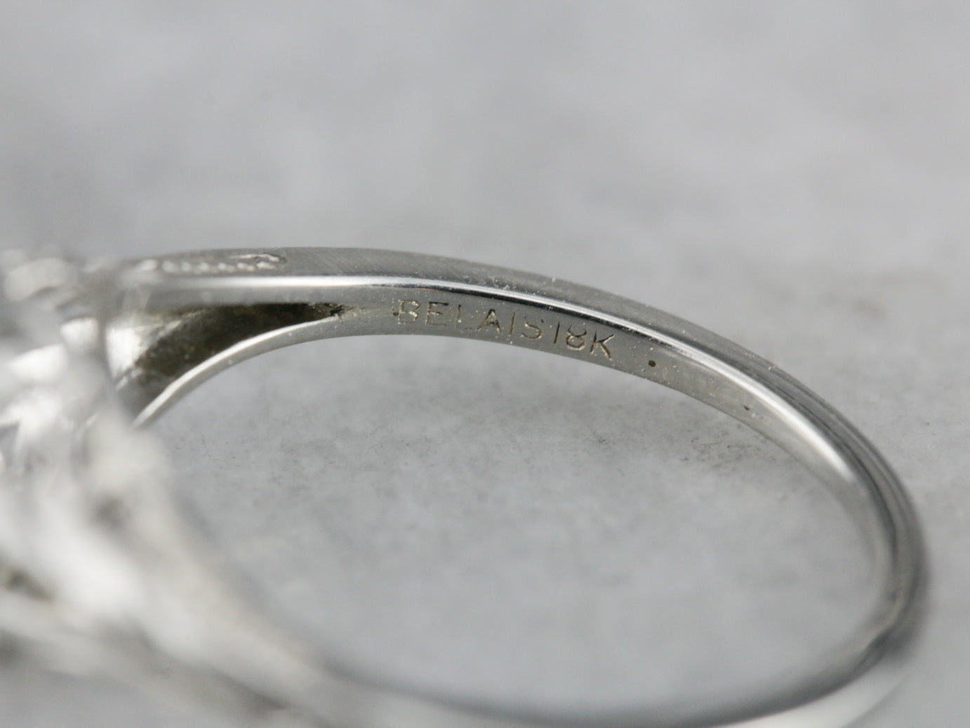 Belais Art Deco Diamond Filigree Engagement Ring