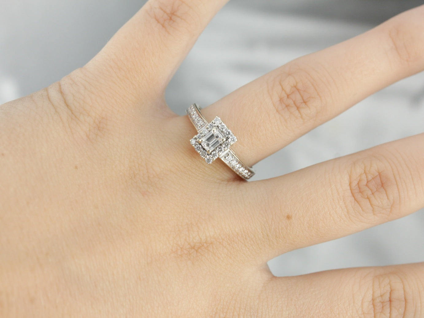 Pave Diamond Encrusted Engagement Ring