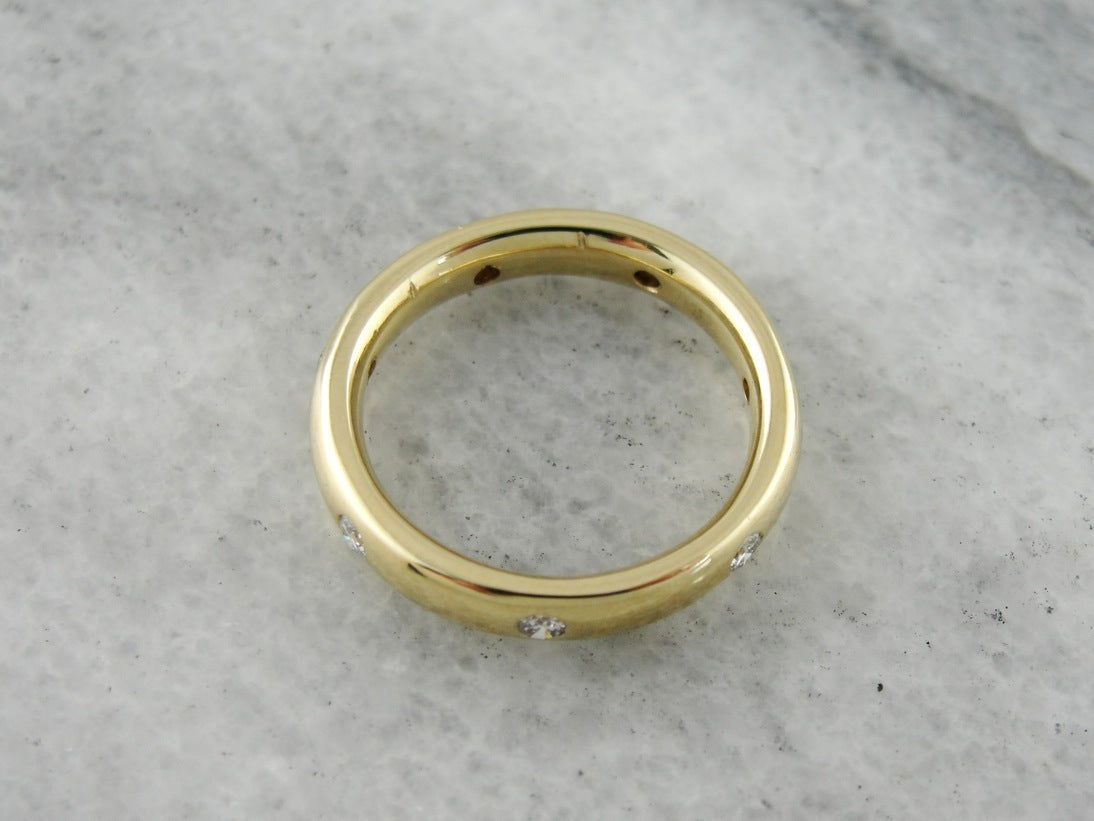 Etoile Diamond Gold Wedding Band