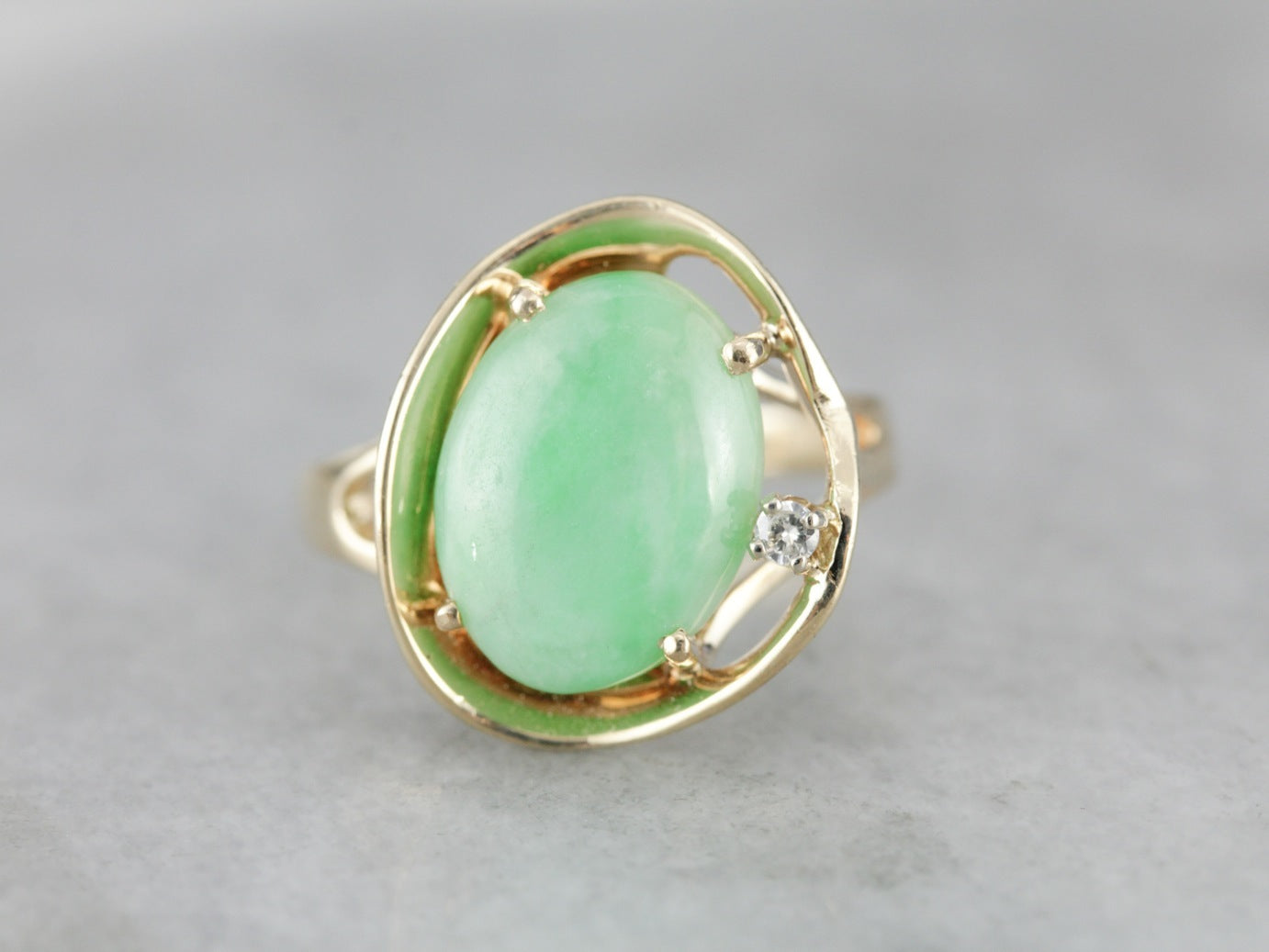 Modernist Jadeite Cocktail Ring