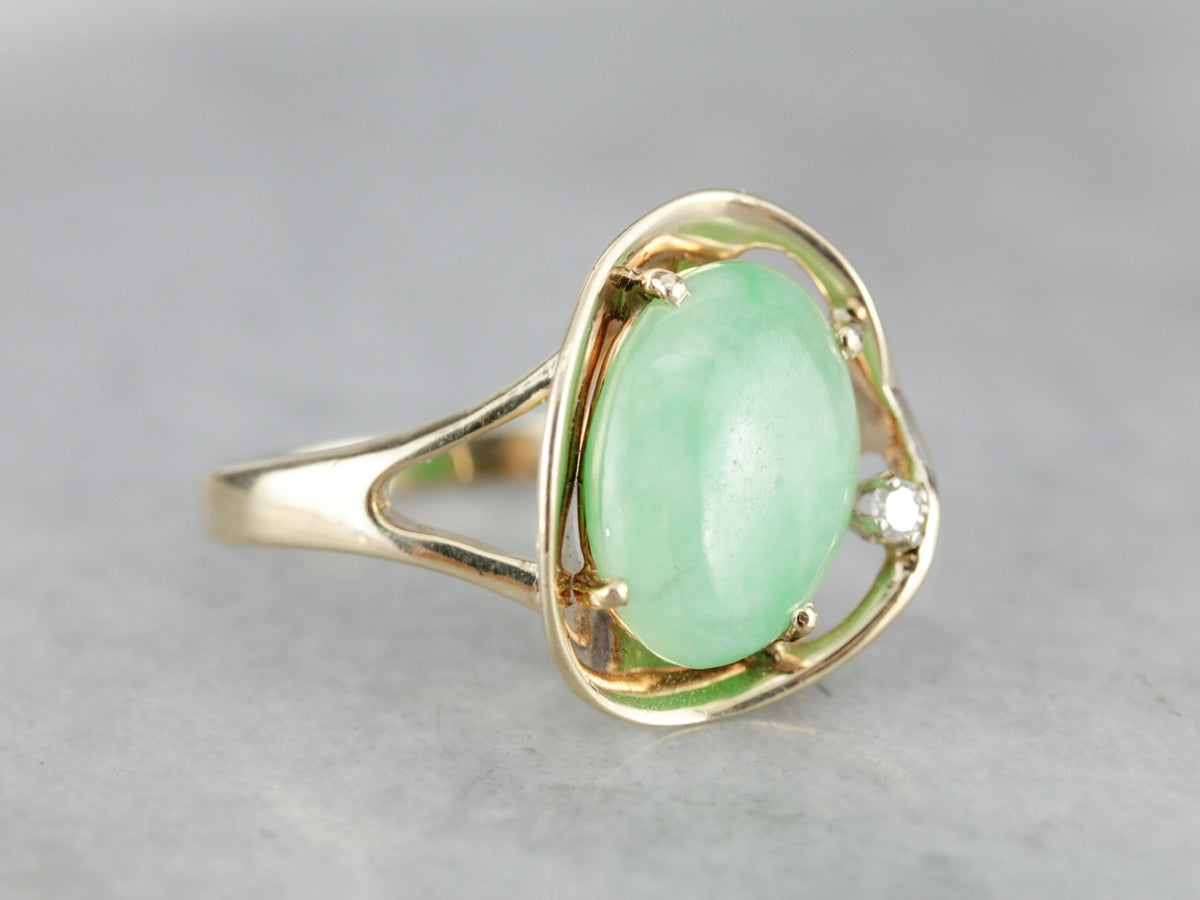 Modernist Jadeite Cocktail Ring
