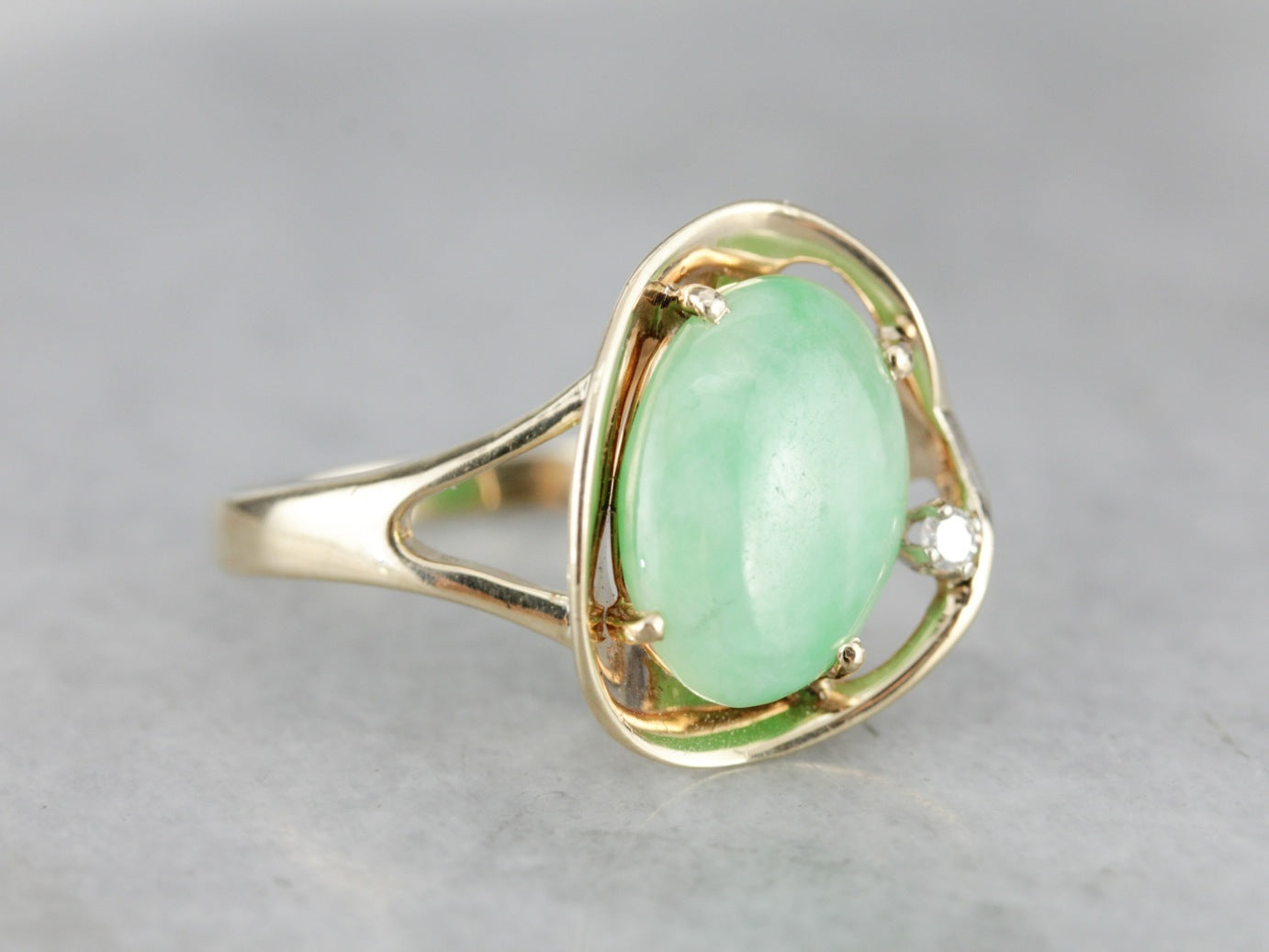 Modernist Jadeite Cocktail Ring