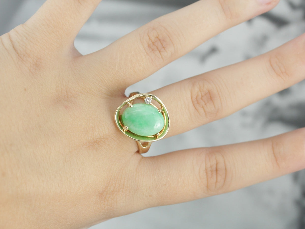 Modernist Jadeite Cocktail Ring