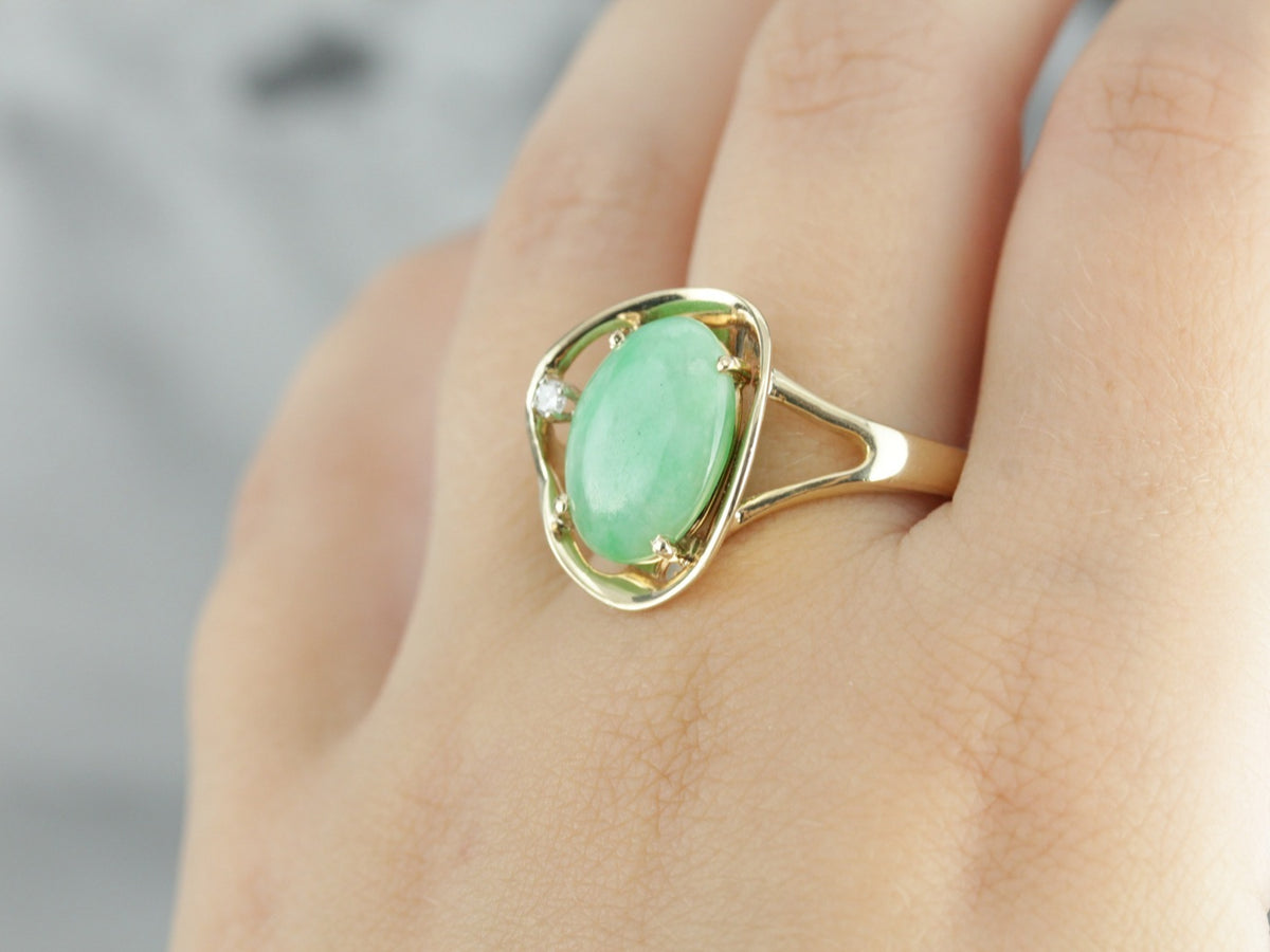 Modernist Jadeite Cocktail Ring
