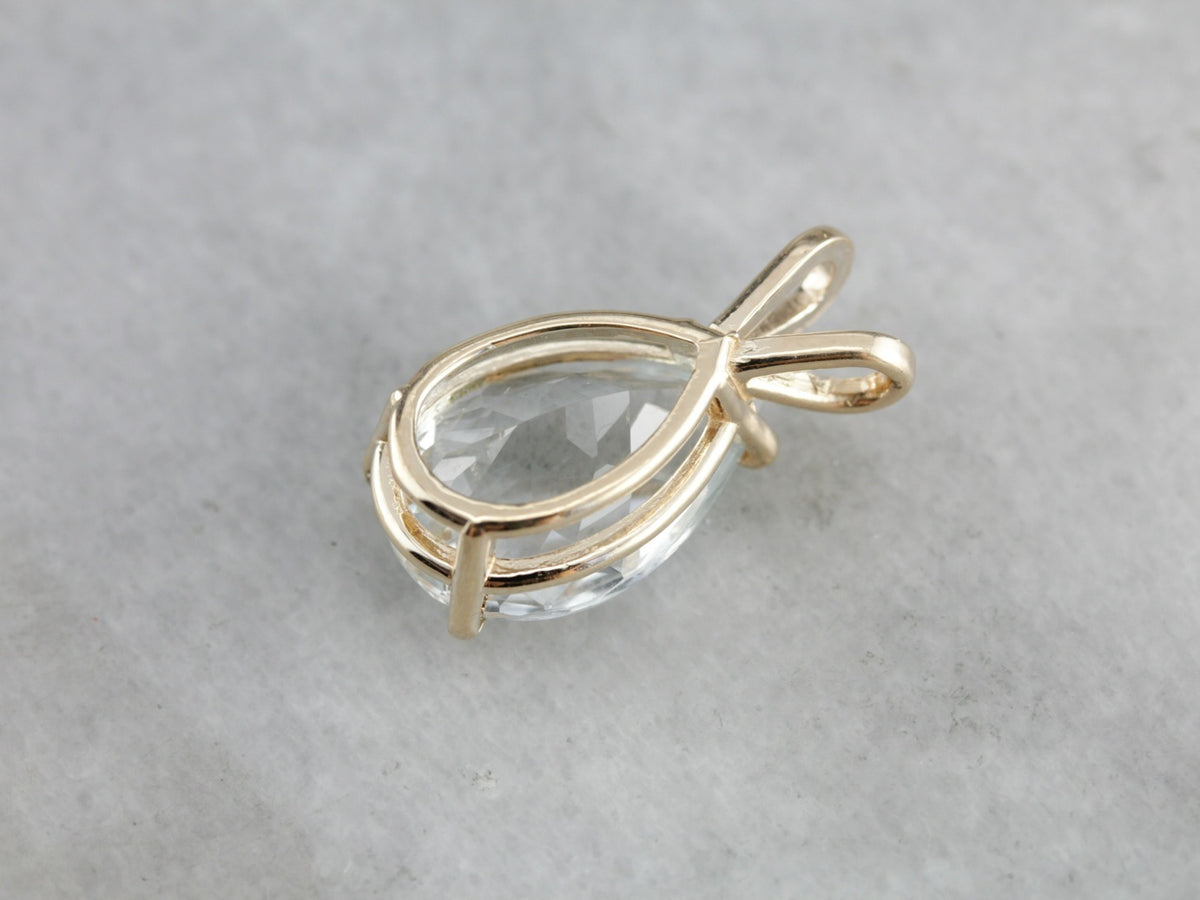 Pale Blue Topaz Teardrop Pendant