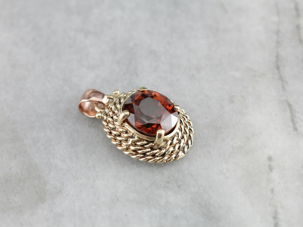 Vintage Orange Zircon Pendant