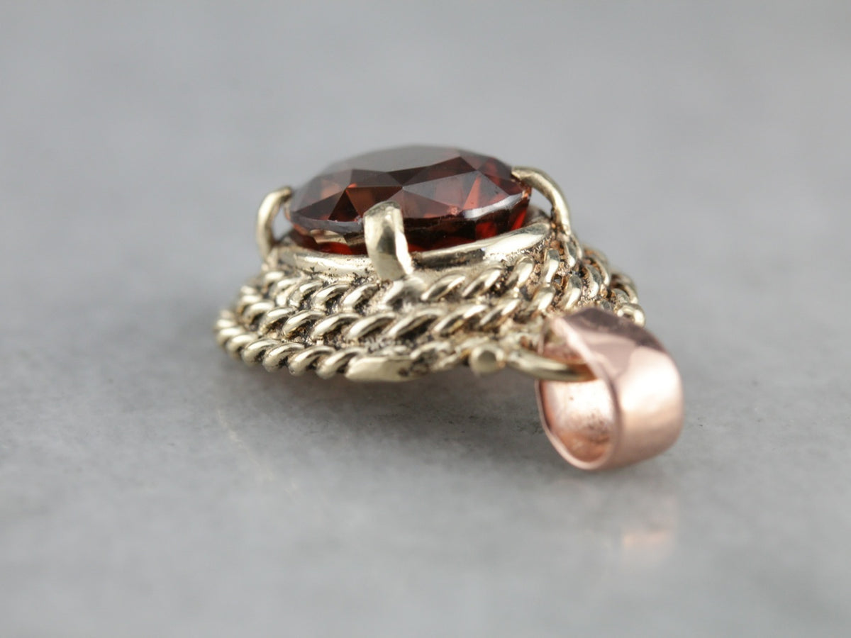 Vintage Orange Zircon Pendant