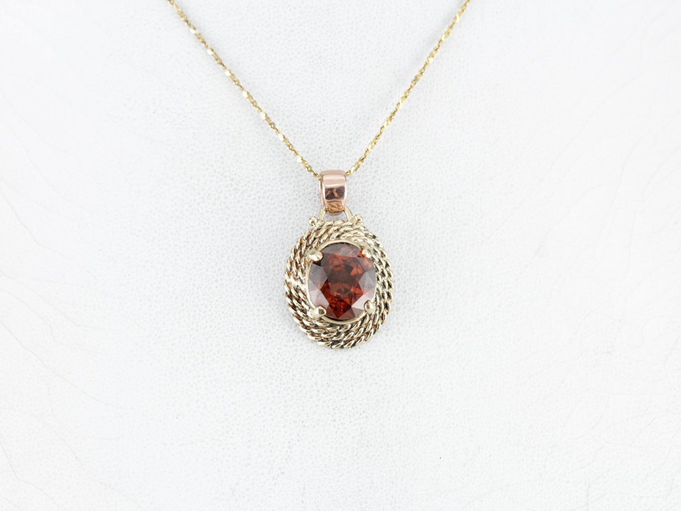 Vintage Orange Zircon Pendant