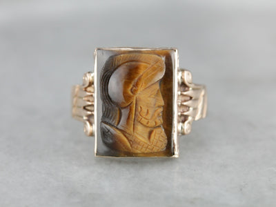 Victorian Tiger's Eye Cameo Ring