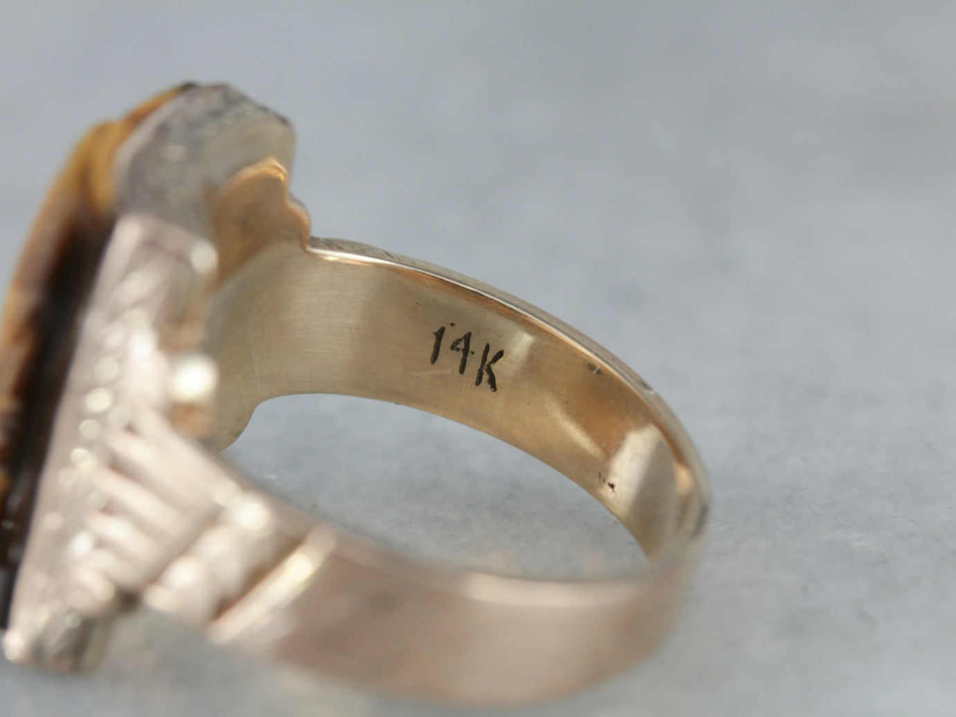 Victorian Tiger's Eye Cameo Ring